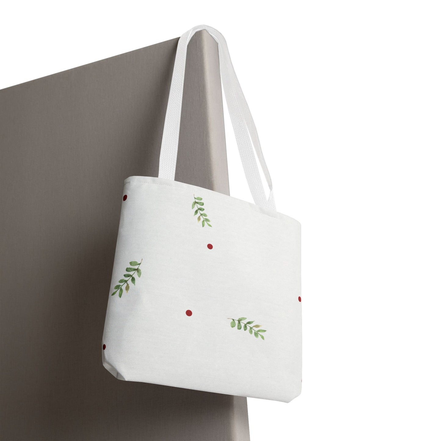 Minimal Holiday Dots Tote Bag — Festive Polka Dot Holiday Shopper