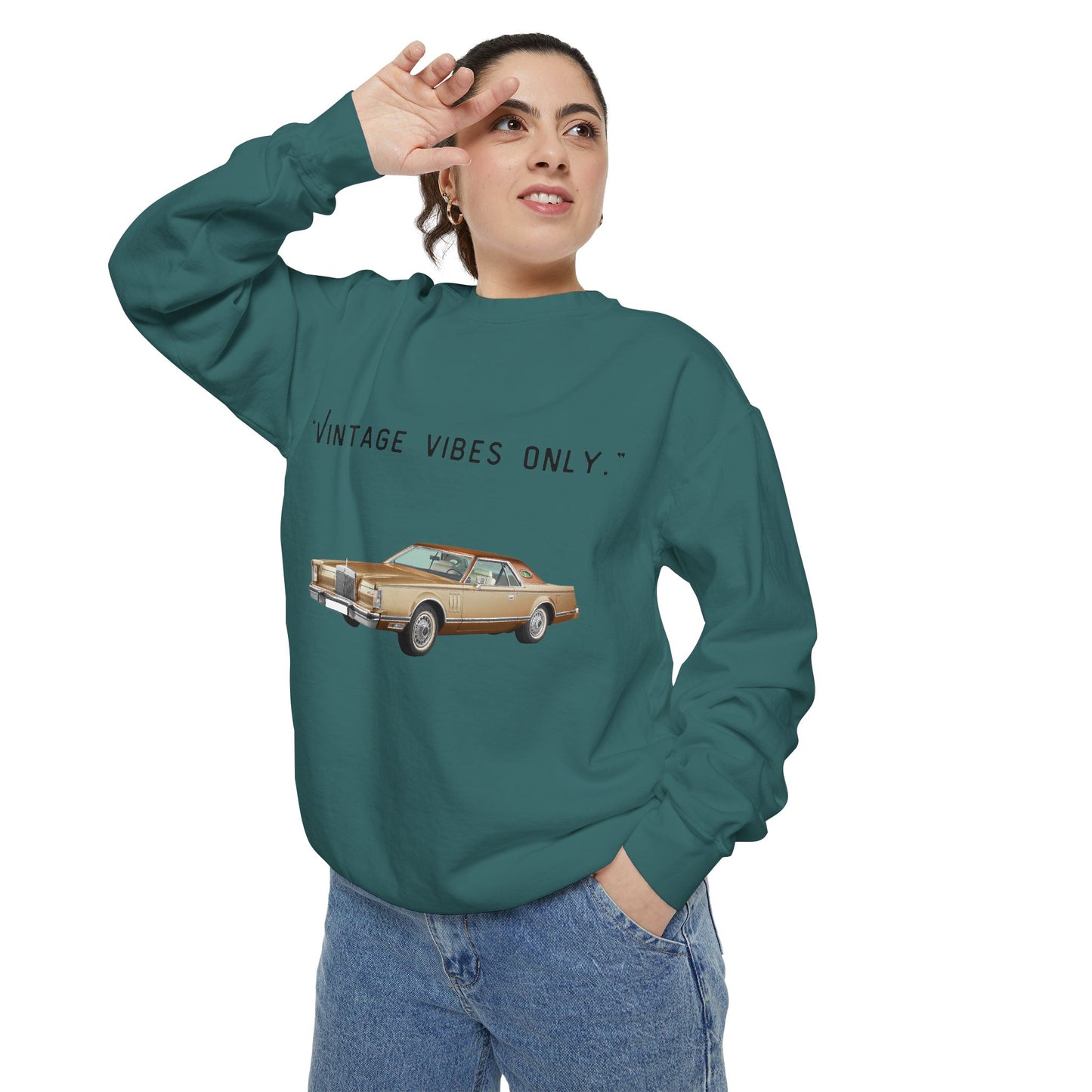 Vintage Vibes Only Retro Classic Car Sweatshirt