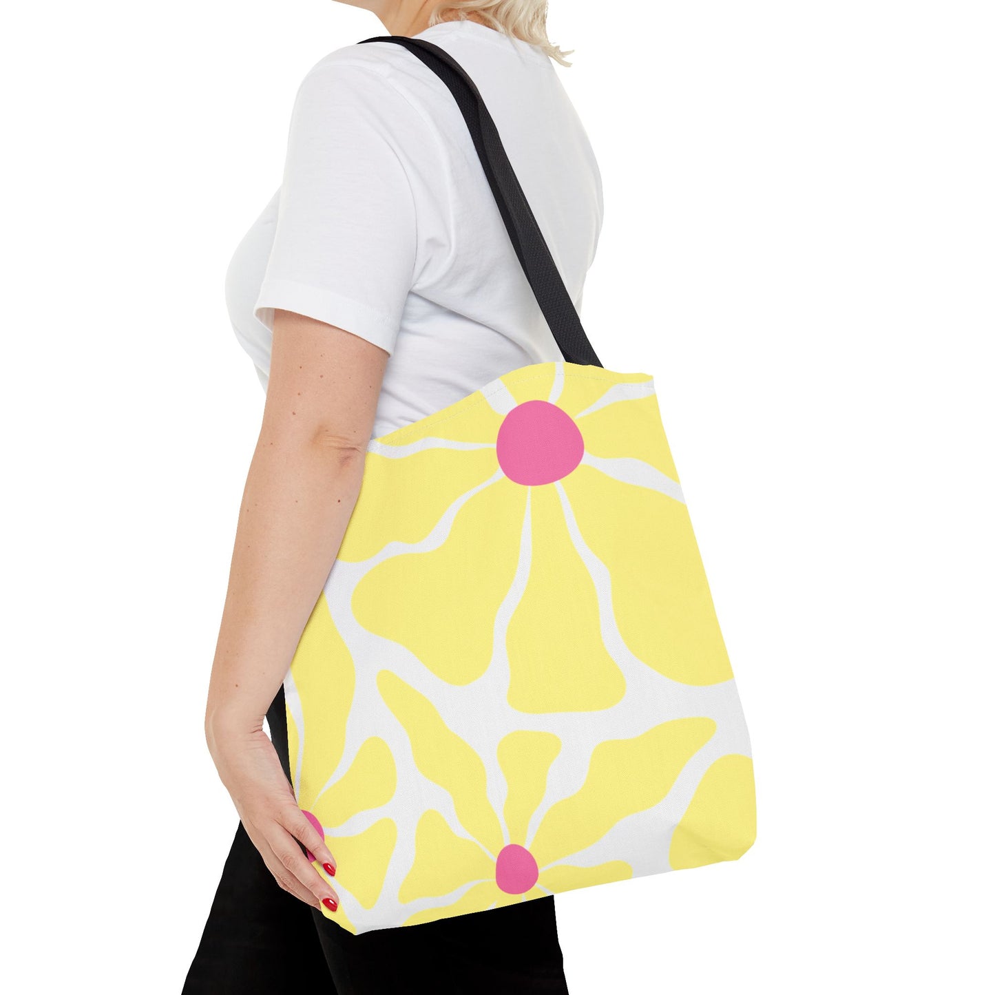Floral Sunshine Yellow Daisy Tote Bag — All-Over Print