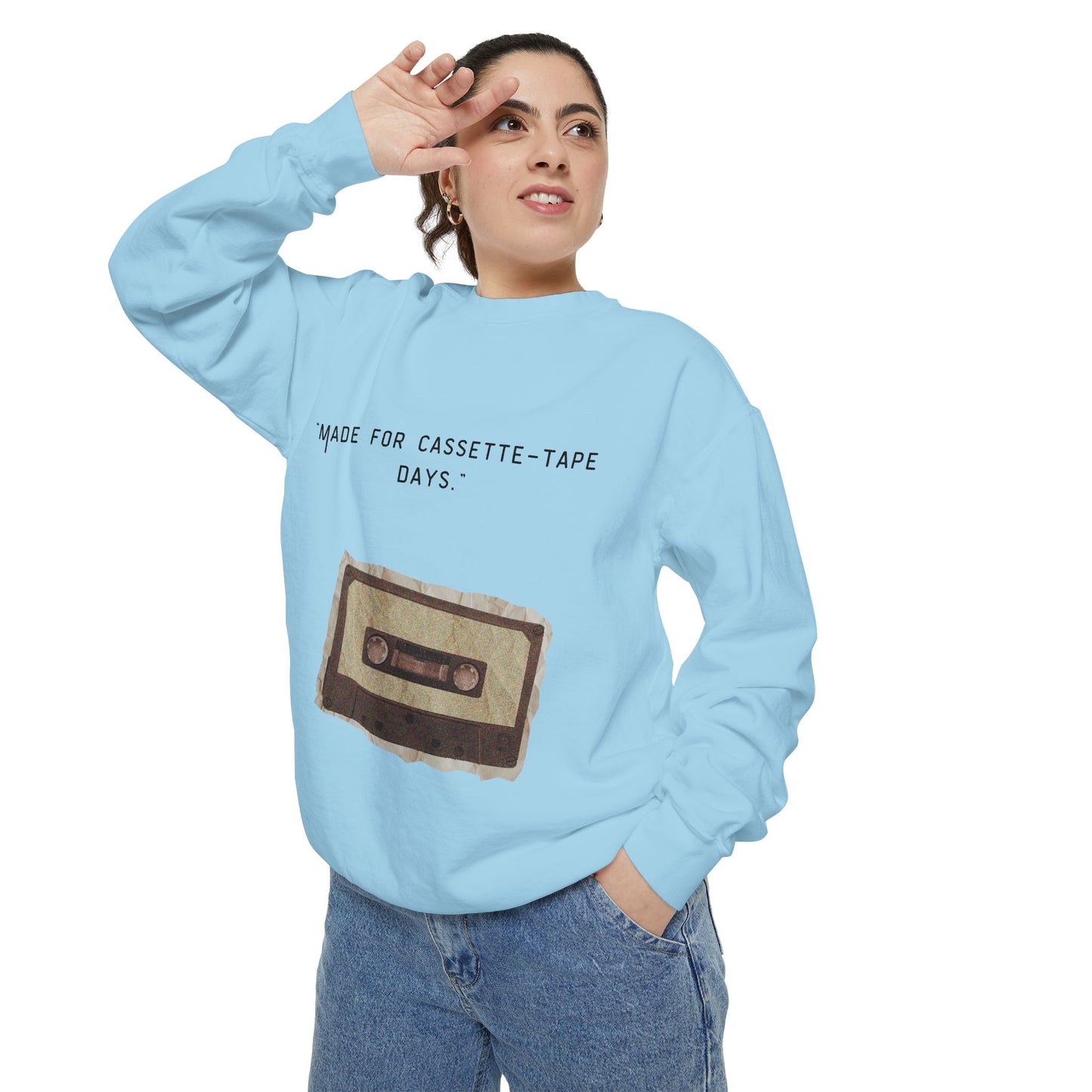 Vintage Cassette Sweatshirt — “Made for Cassette‑Tape Days” Retro Music Crewneck