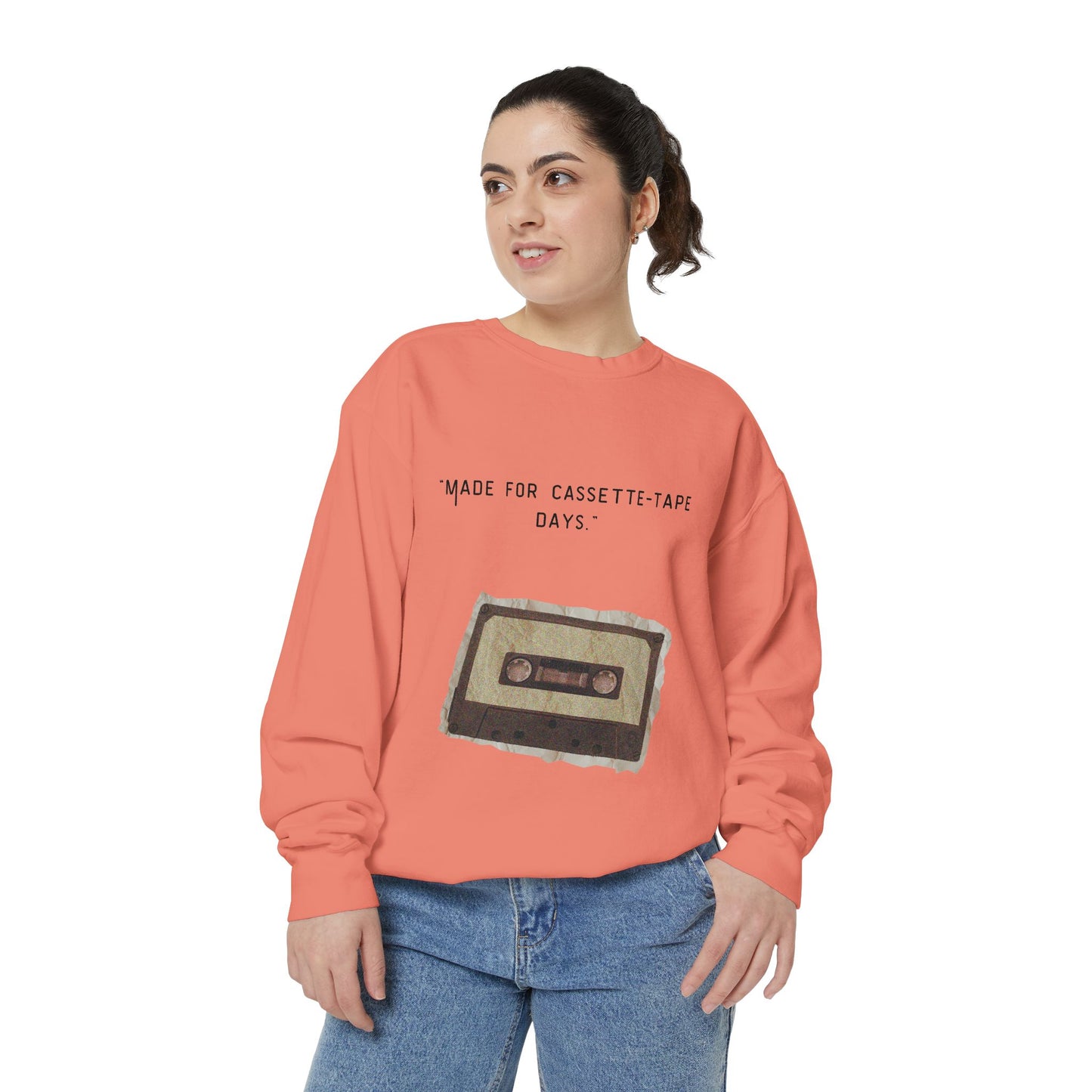 Vintage Cassette Sweatshirt — “Made for Cassette‑Tape Days” Retro Music Crewneck