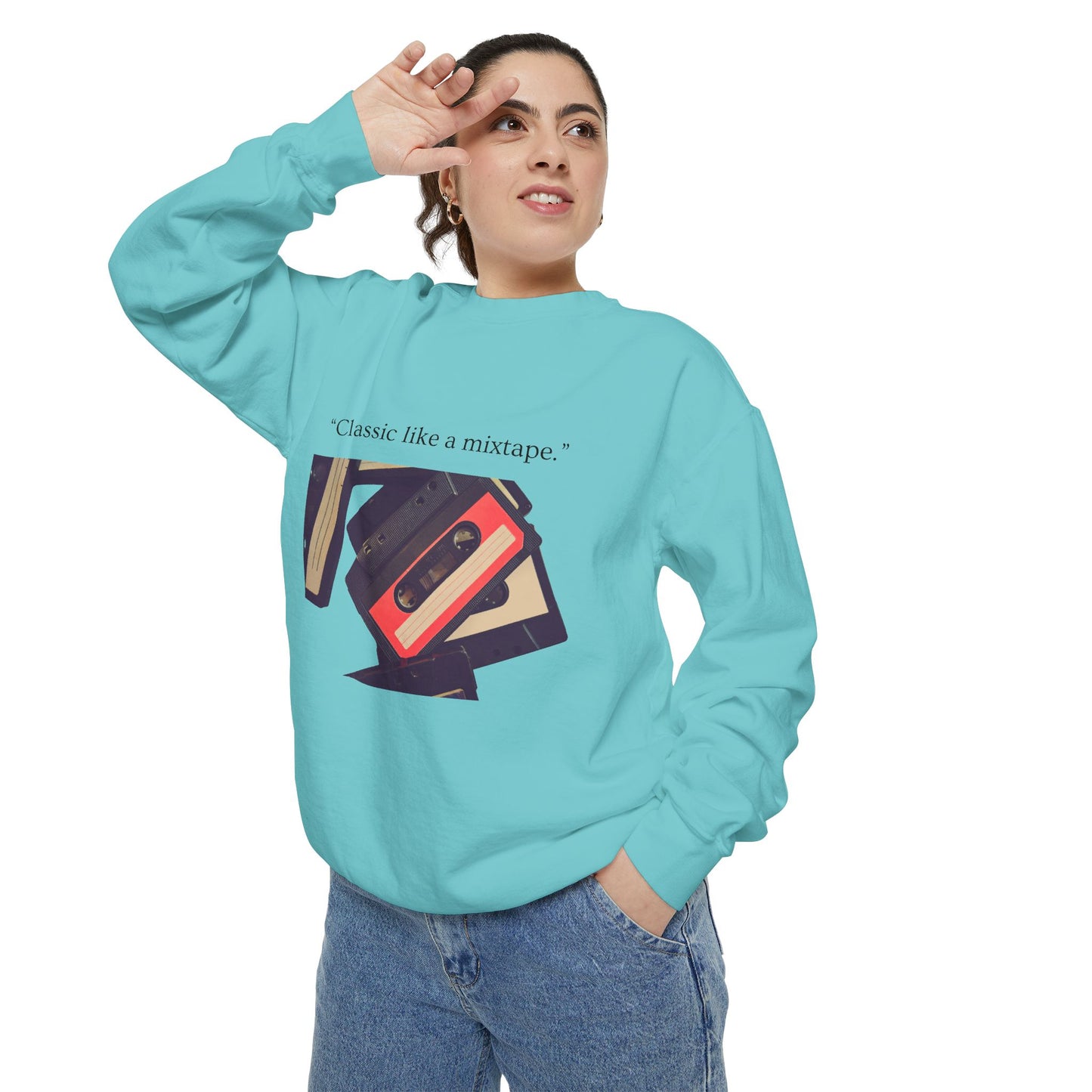 Cassette Mixtape Sweatshirt — "Classic like a mixtape." Retro Tape Crewneck