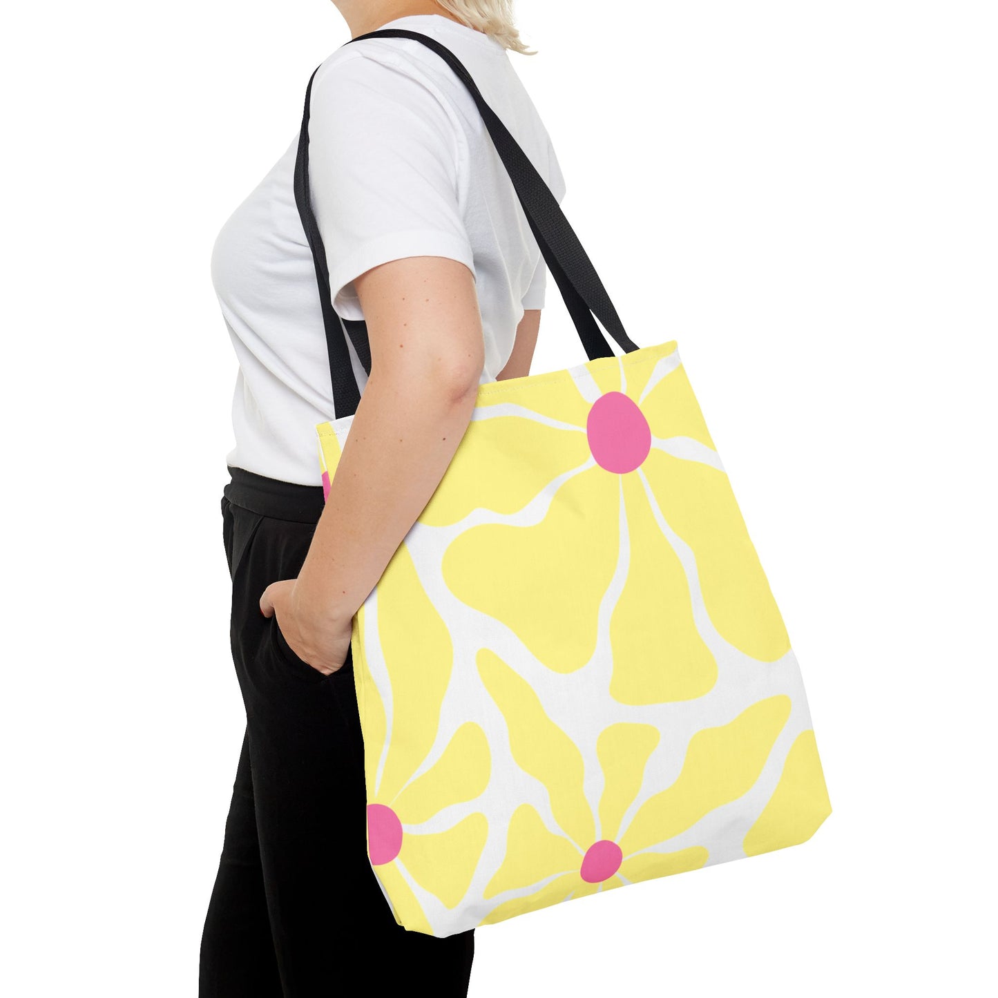 Floral Sunshine Yellow Daisy Tote Bag — All-Over Print