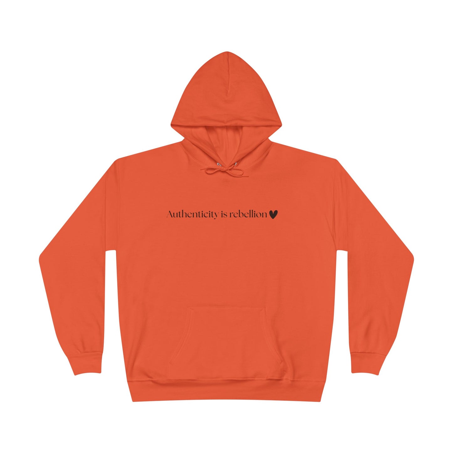 Authenticity Is Reckless Hoodie — Minimalist White Pullover with Heart