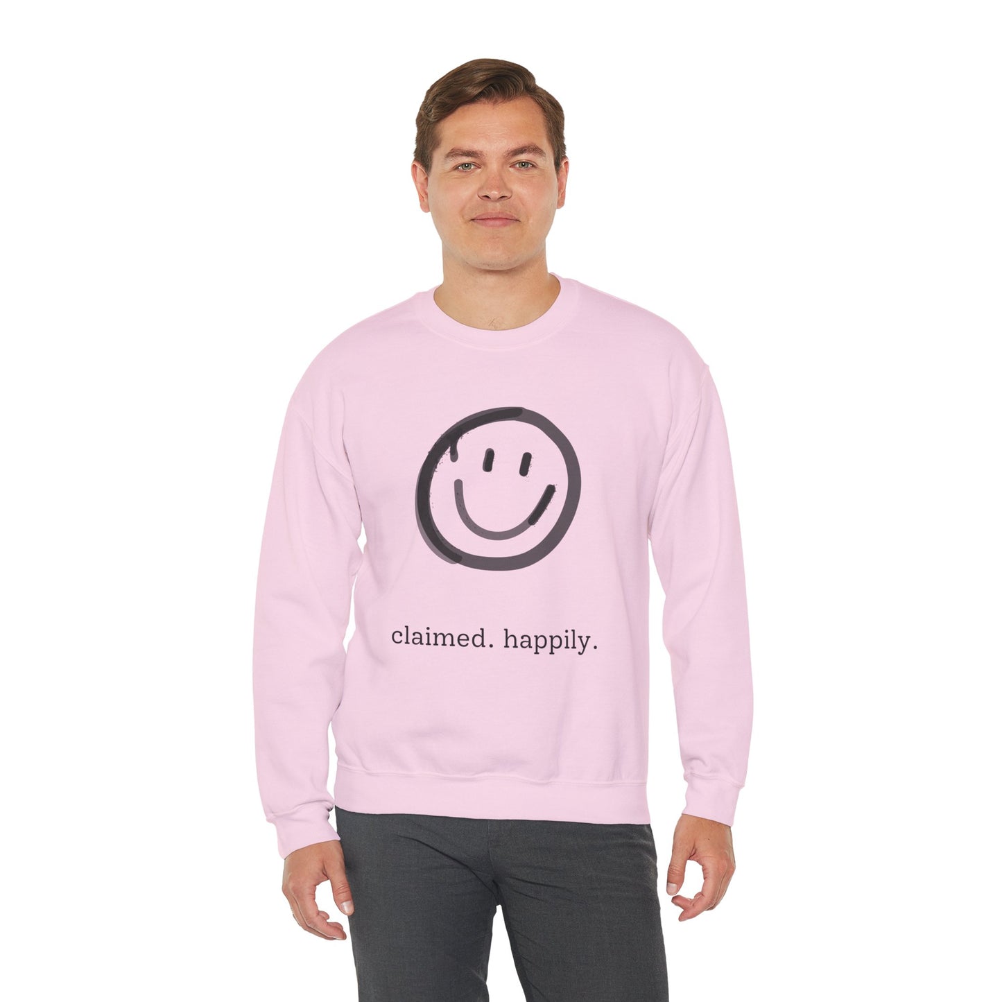 Claimed. Happily. Smiley Crewneck Sweatshirt