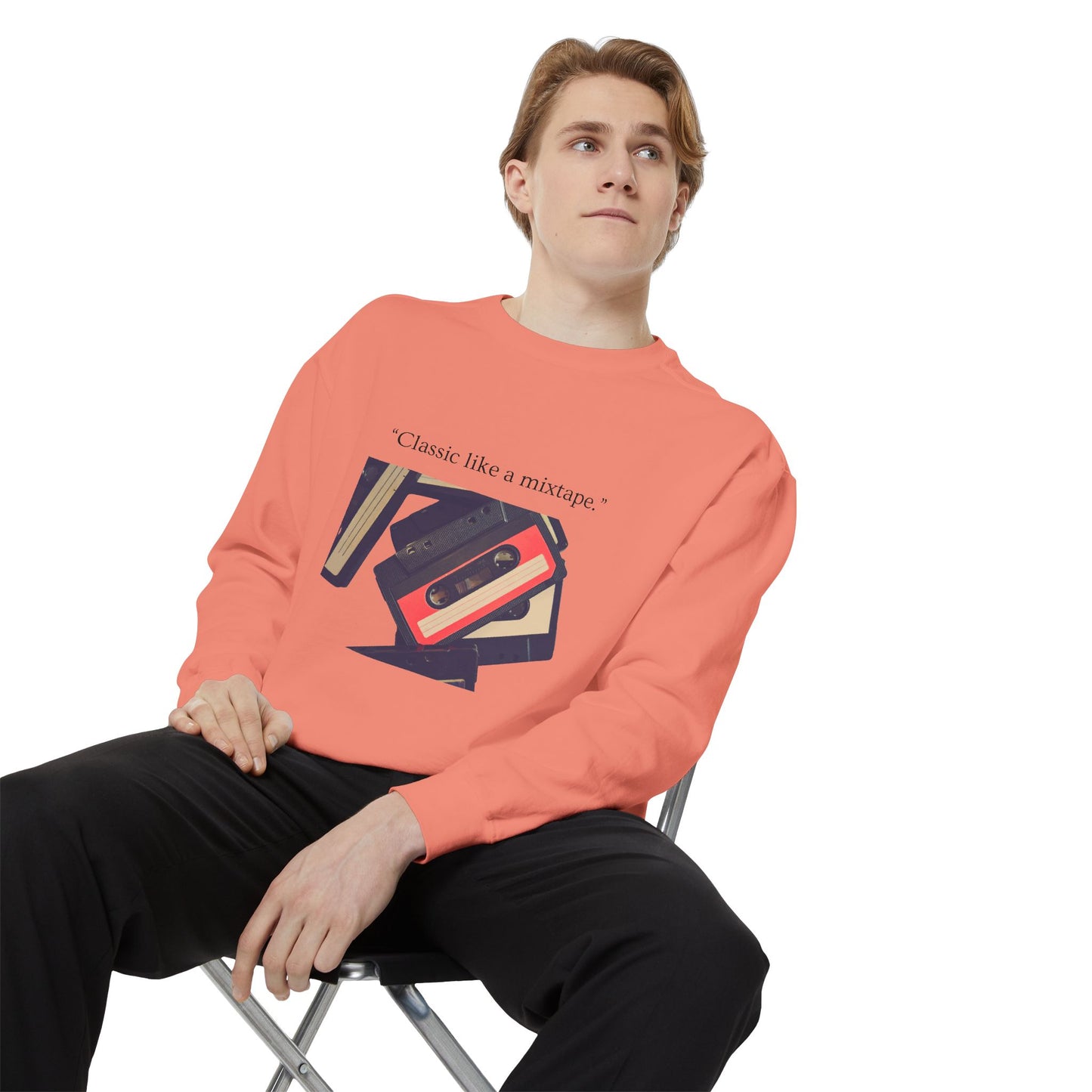 Cassette Mixtape Sweatshirt — "Classic like a mixtape." Retro Tape Crewneck