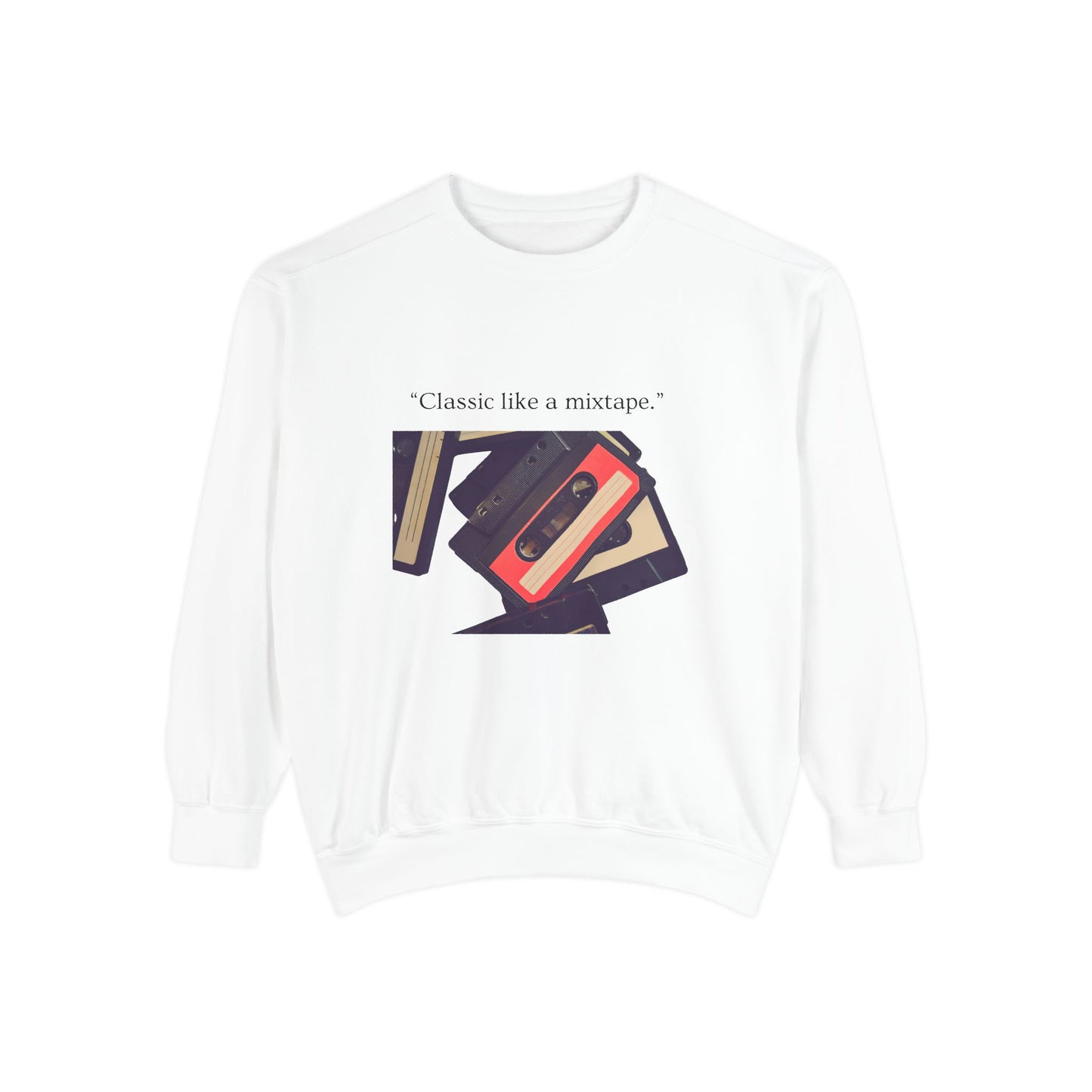 Cassette Mixtape Sweatshirt — "Classic like a mixtape." Retro Tape Crewneck