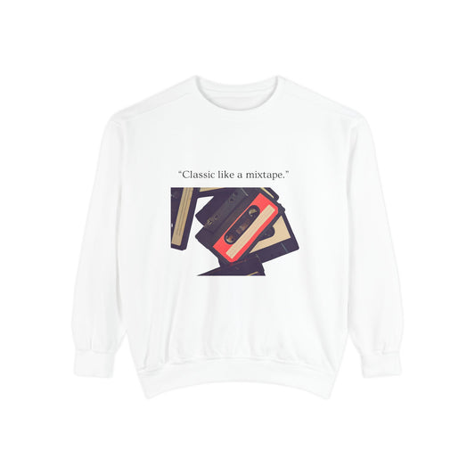 Cassette Mixtape Sweatshirt — "Classic like a mixtape." Retro Tape Crewneck