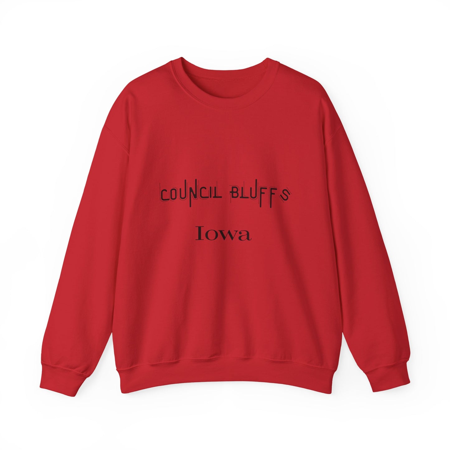 Council Bluffs Iowa Crewneck Sweatshirt – Minimalist City Name Pullover