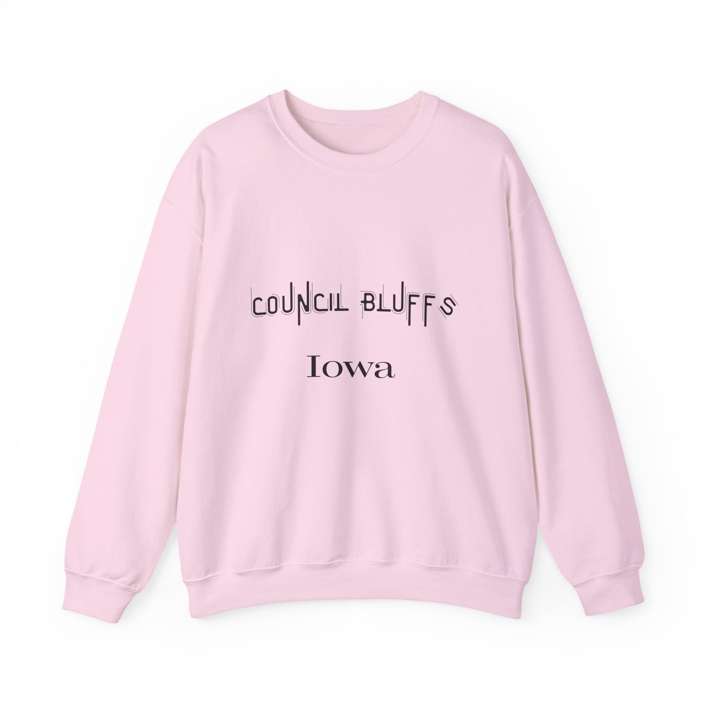 Council Bluffs Iowa Crewneck Sweatshirt – Minimalist City Name Pullover