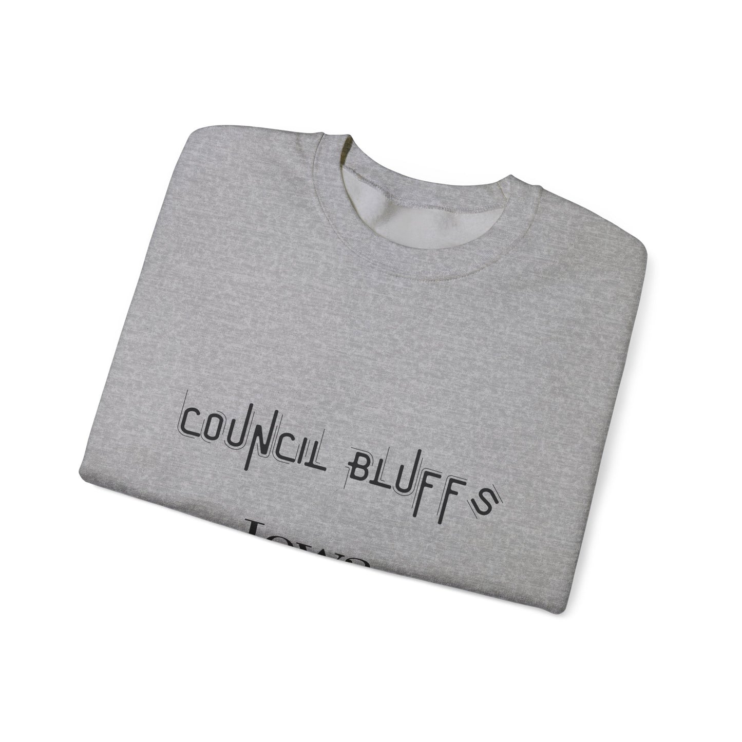 Council Bluffs Iowa Crewneck Sweatshirt – Minimalist City Name Pullover