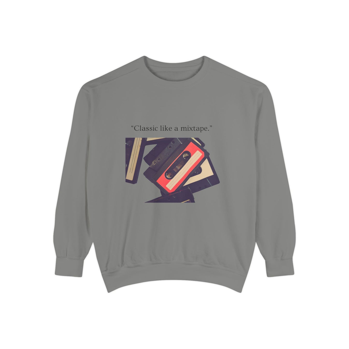 Cassette Mixtape Sweatshirt — "Classic like a mixtape." Retro Tape Crewneck