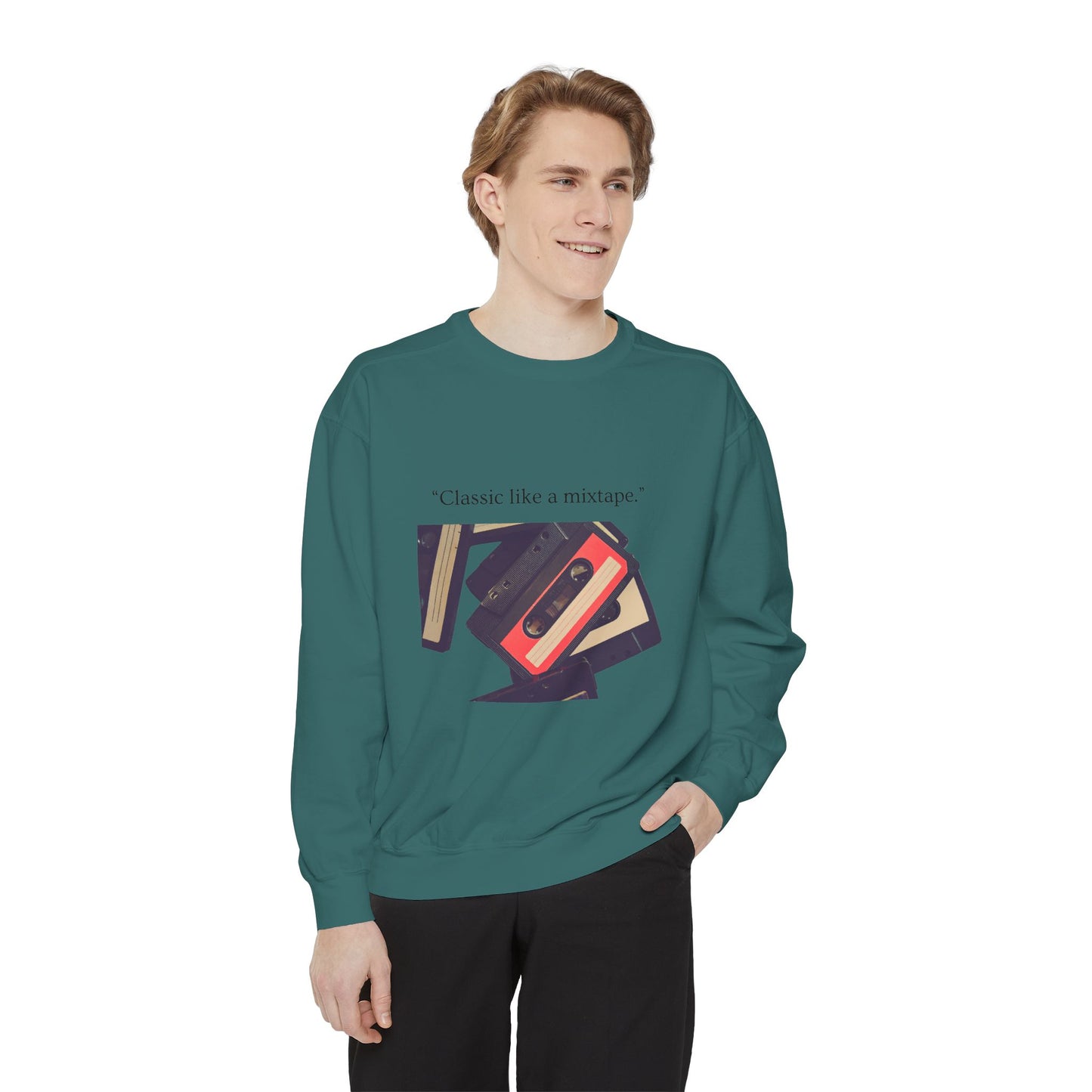 Cassette Mixtape Sweatshirt — "Classic like a mixtape." Retro Tape Crewneck