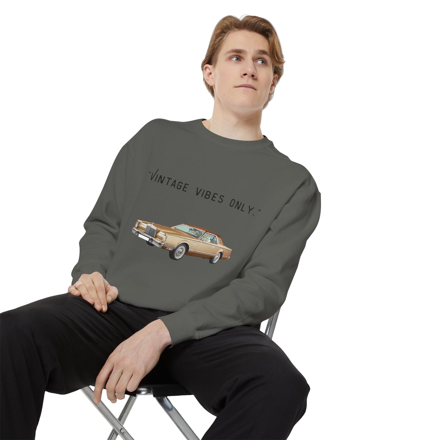 Vintage Vibes Only Retro Classic Car Sweatshirt