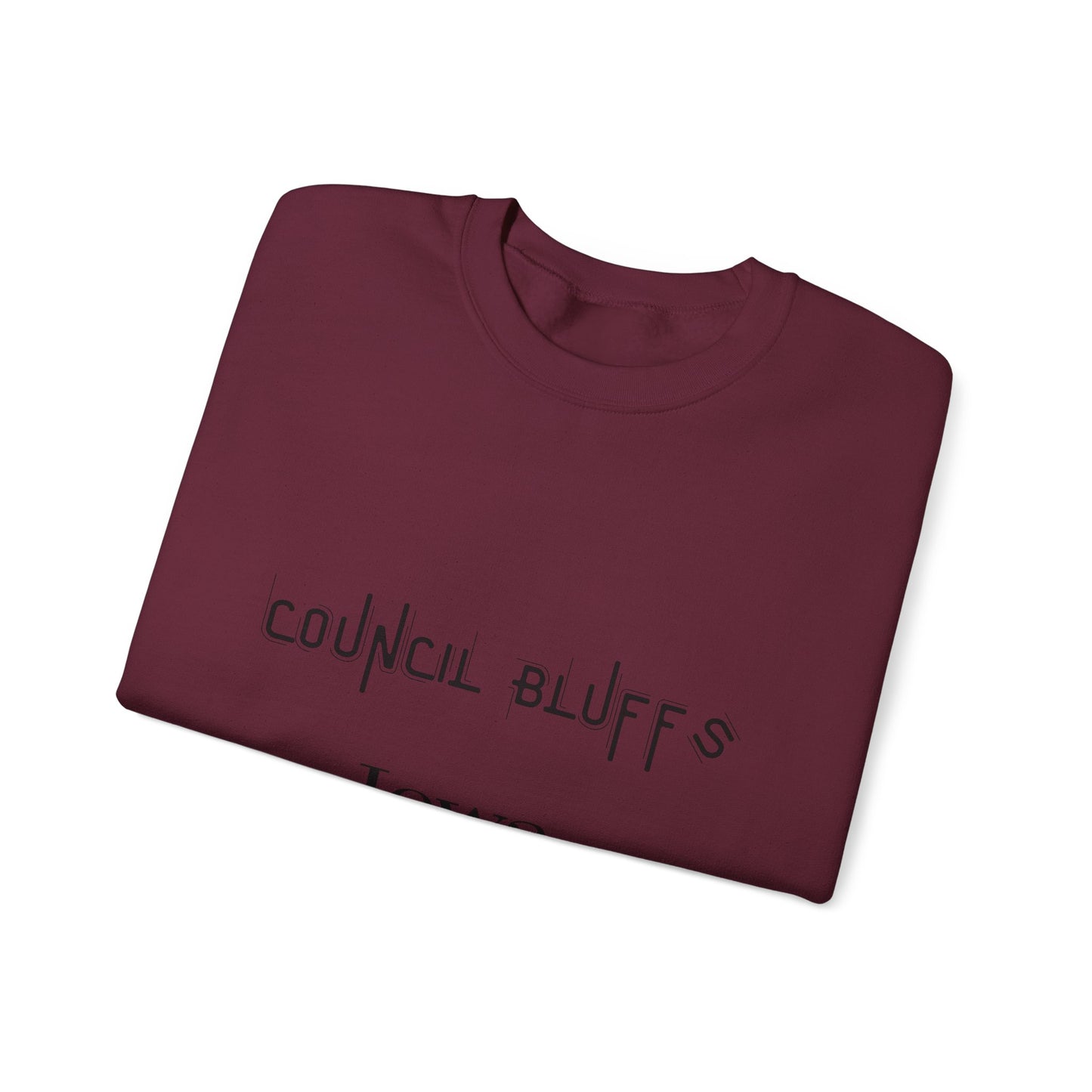 Council Bluffs Iowa Crewneck Sweatshirt – Minimalist City Name Pullover