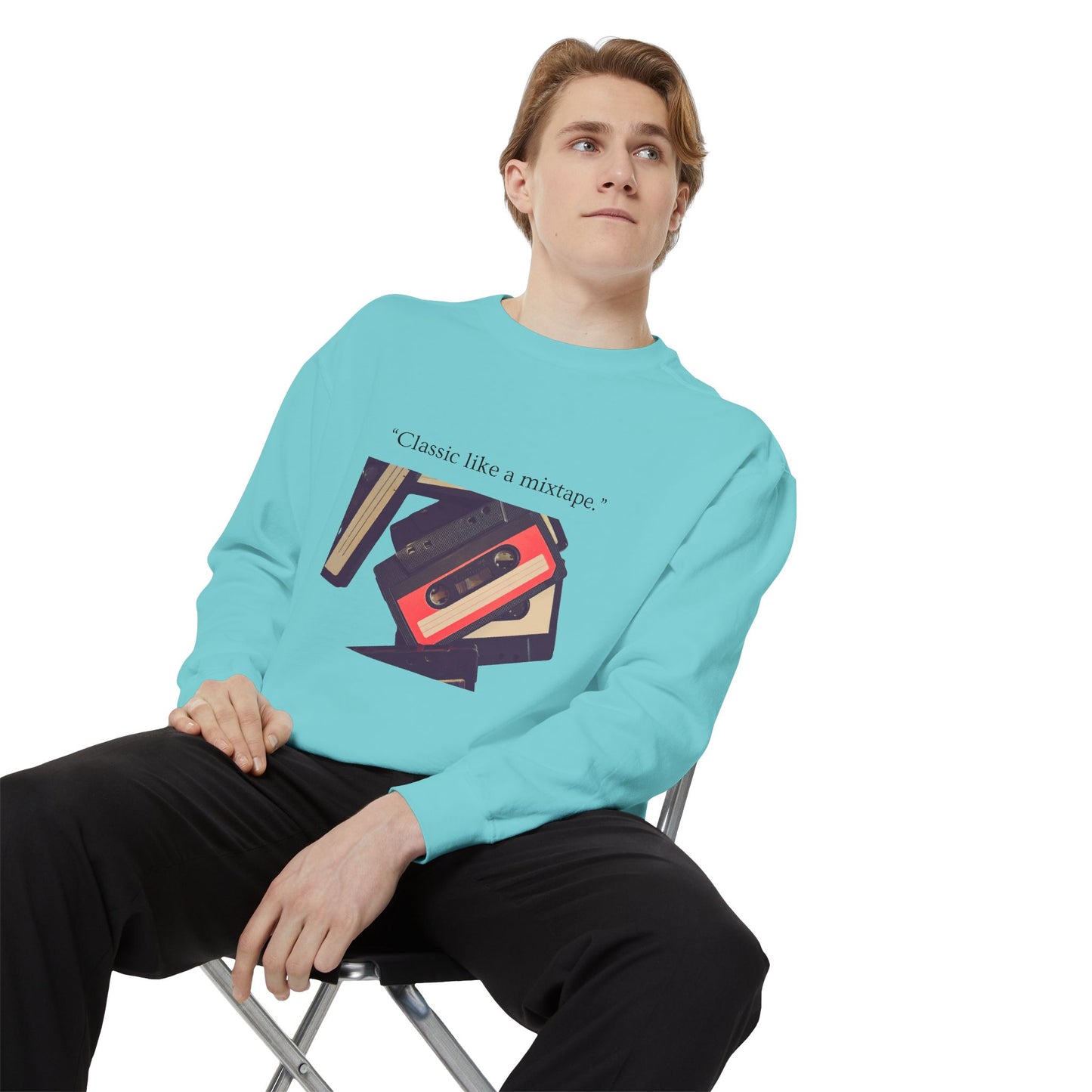 Cassette Mixtape Sweatshirt — "Classic like a mixtape." Retro Tape Crewneck
