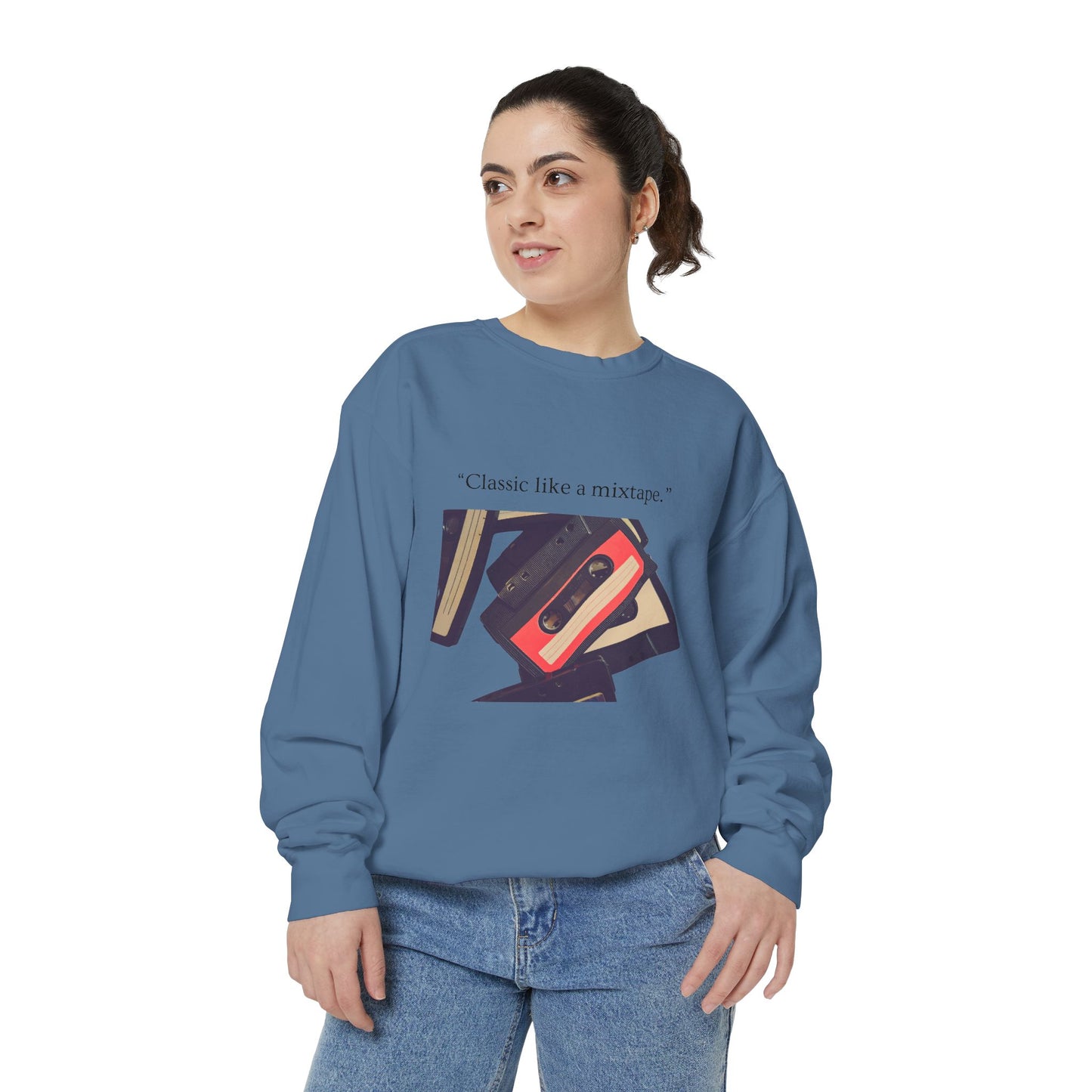 Cassette Mixtape Sweatshirt — "Classic like a mixtape." Retro Tape Crewneck