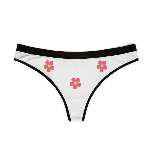 Floral Pink Daisy Women's Thong — Cute Floral Print Lingerie