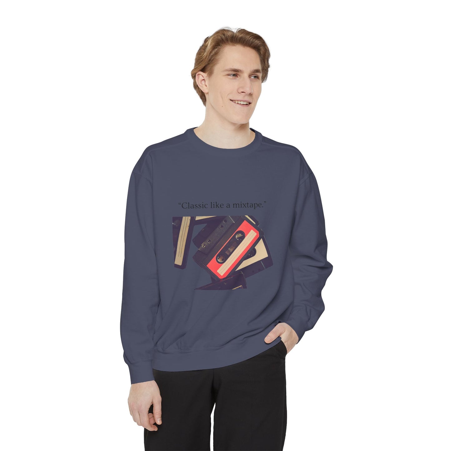 Cassette Mixtape Sweatshirt — "Classic like a mixtape." Retro Tape Crewneck
