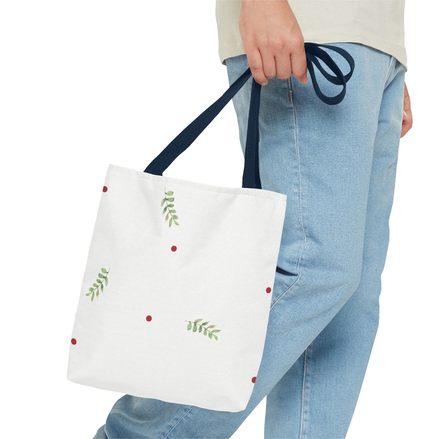Minimal Holiday Dots Tote Bag — Festive Polka Dot Holiday Shopper