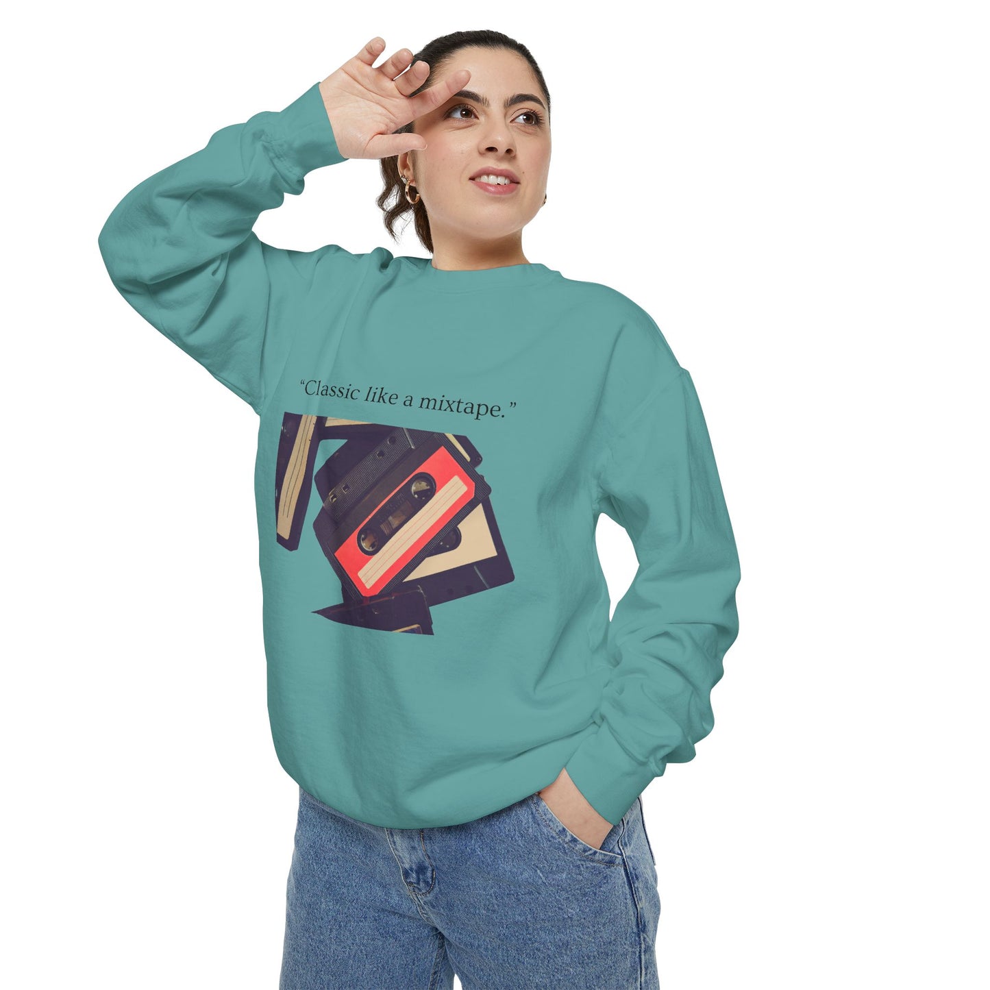Cassette Mixtape Sweatshirt — "Classic like a mixtape." Retro Tape Crewneck
