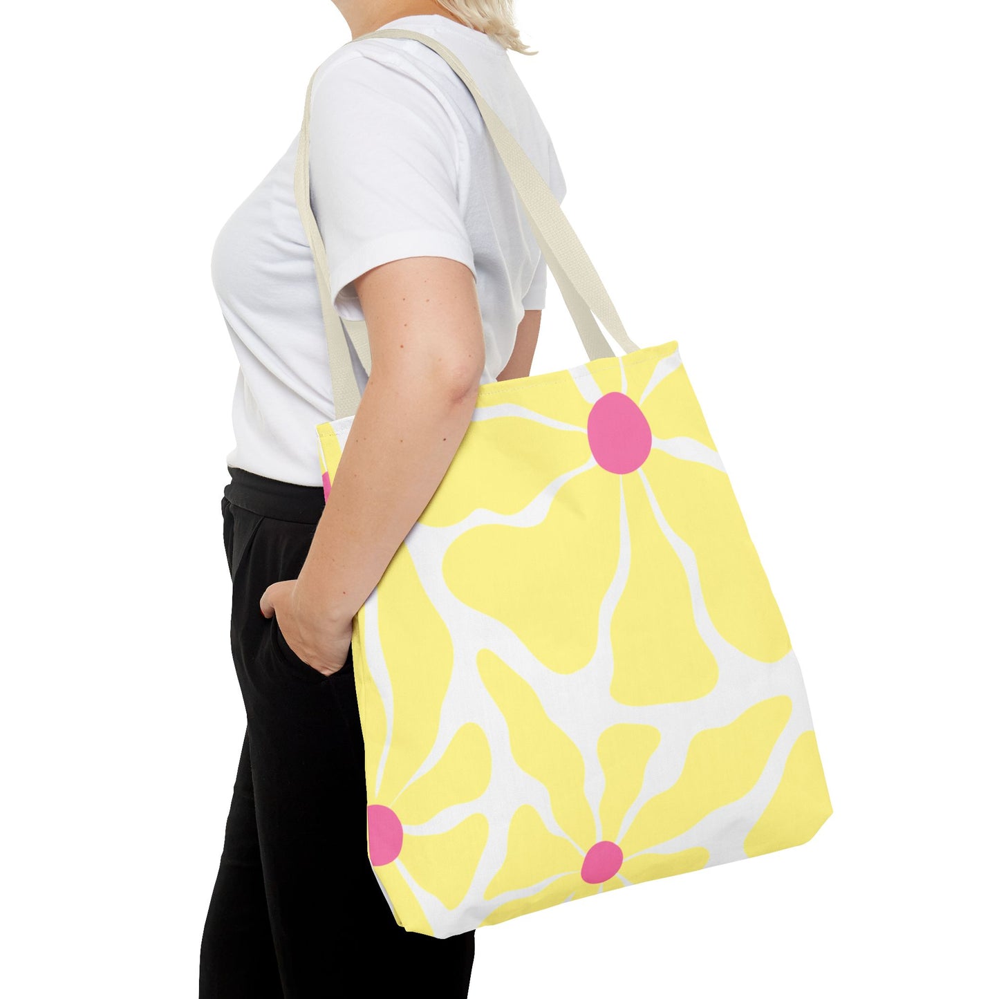 Floral Sunshine Yellow Daisy Tote Bag — All-Over Print
