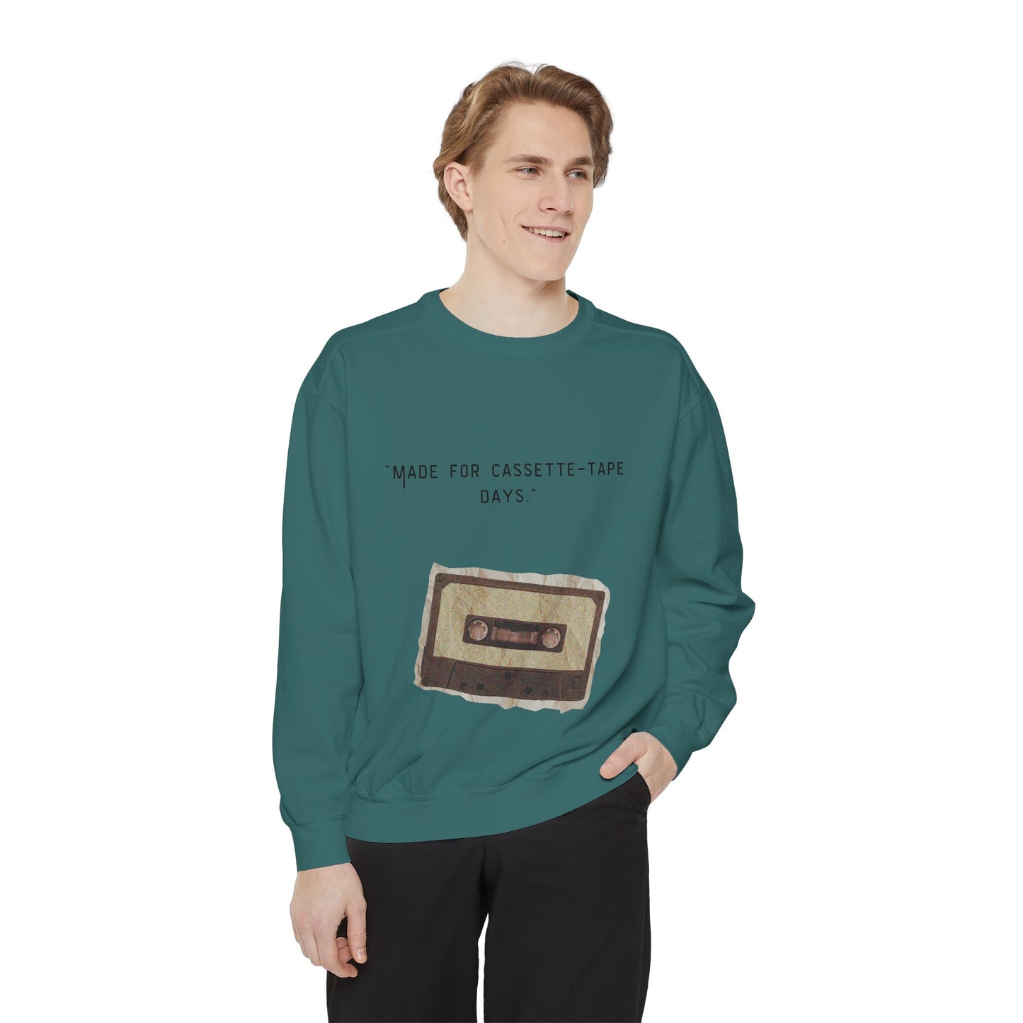 Vintage Cassette Sweatshirt — “Made for Cassette‑Tape Days” Retro Music Crewneck