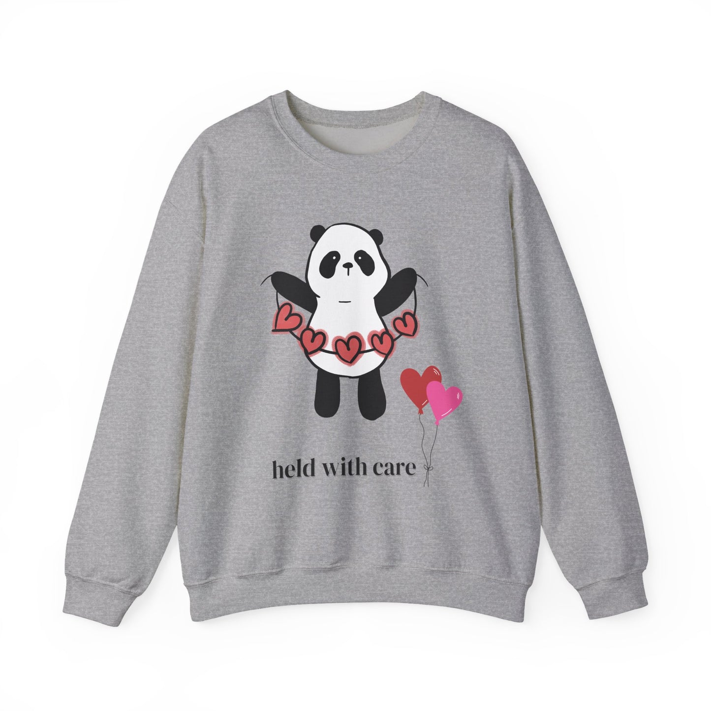 Sudadera de cuello redondo "Held With Care Panda": un regalo acogedor de Año Nuevo