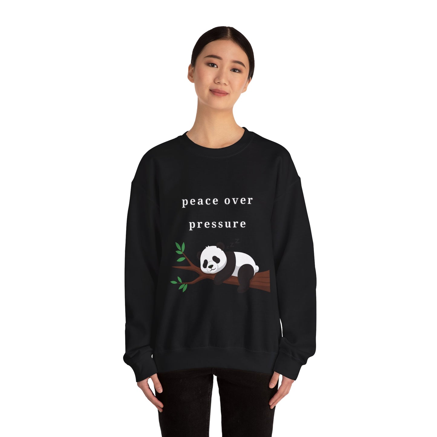 Sudadera de cuello redondo Peace Over Pressure Sleeping Panda