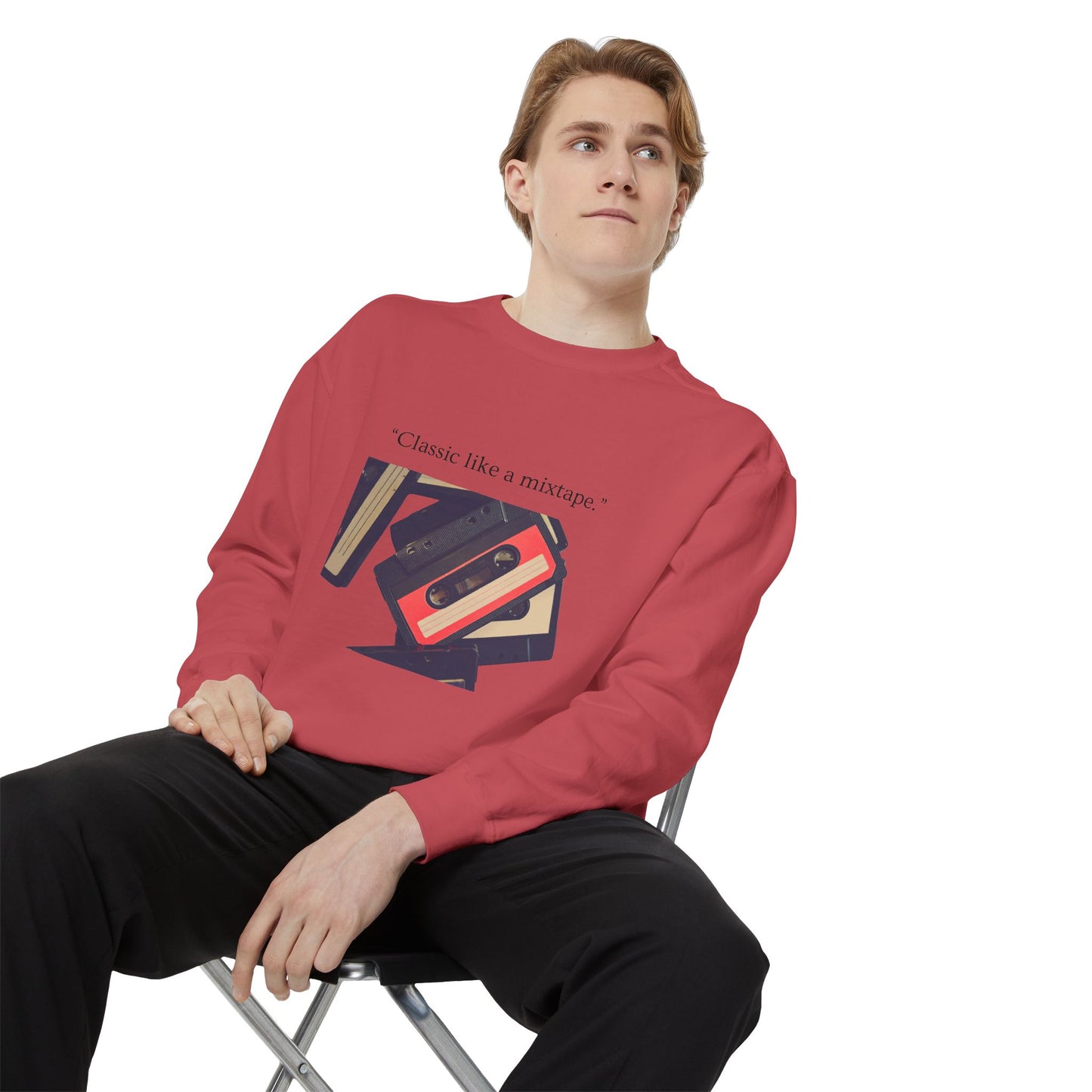 Cassette Mixtape Sweatshirt — "Classic like a mixtape." Retro Tape Crewneck