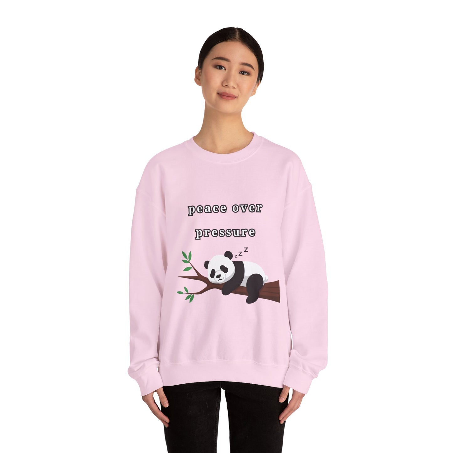 Sudadera de cuello redondo Peace Over Pressure Sleeping Panda