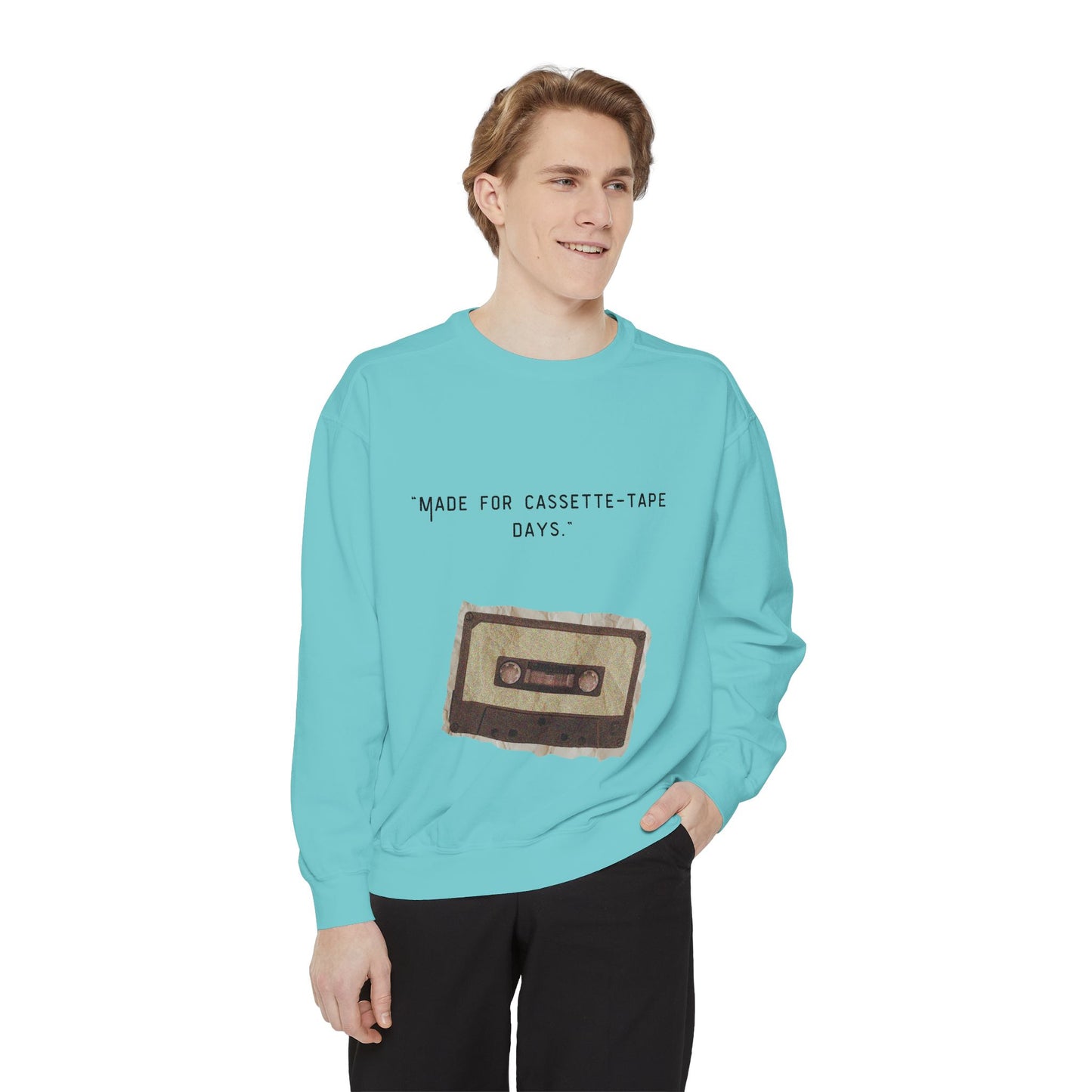 Vintage Cassette Sweatshirt — “Made for Cassette‑Tape Days” Retro Music Crewneck