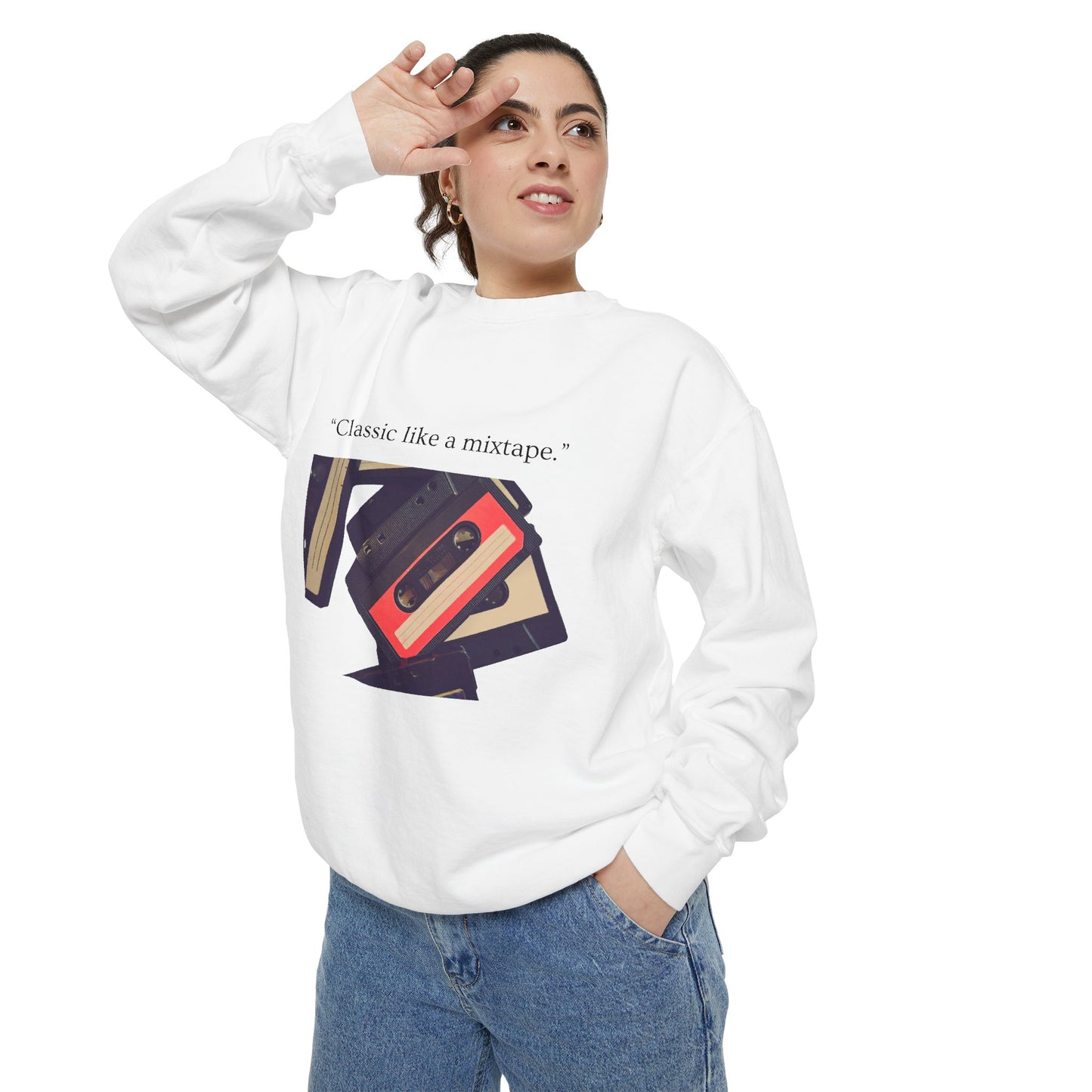 Cassette Mixtape Sweatshirt — "Classic like a mixtape." Retro Tape Crewneck