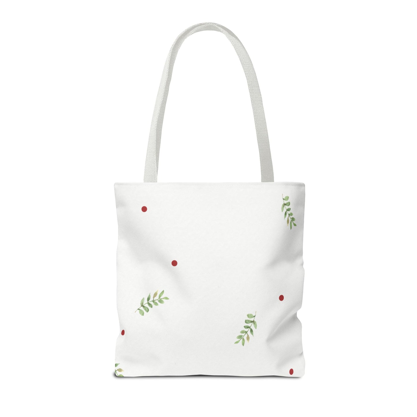 Minimal Holiday Dots Tote Bag — Festive Polka Dot Holiday Shopper