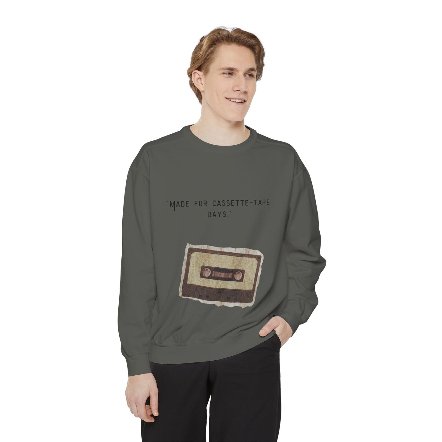 Vintage Cassette Sweatshirt — “Made for Cassette‑Tape Days” Retro Music Crewneck