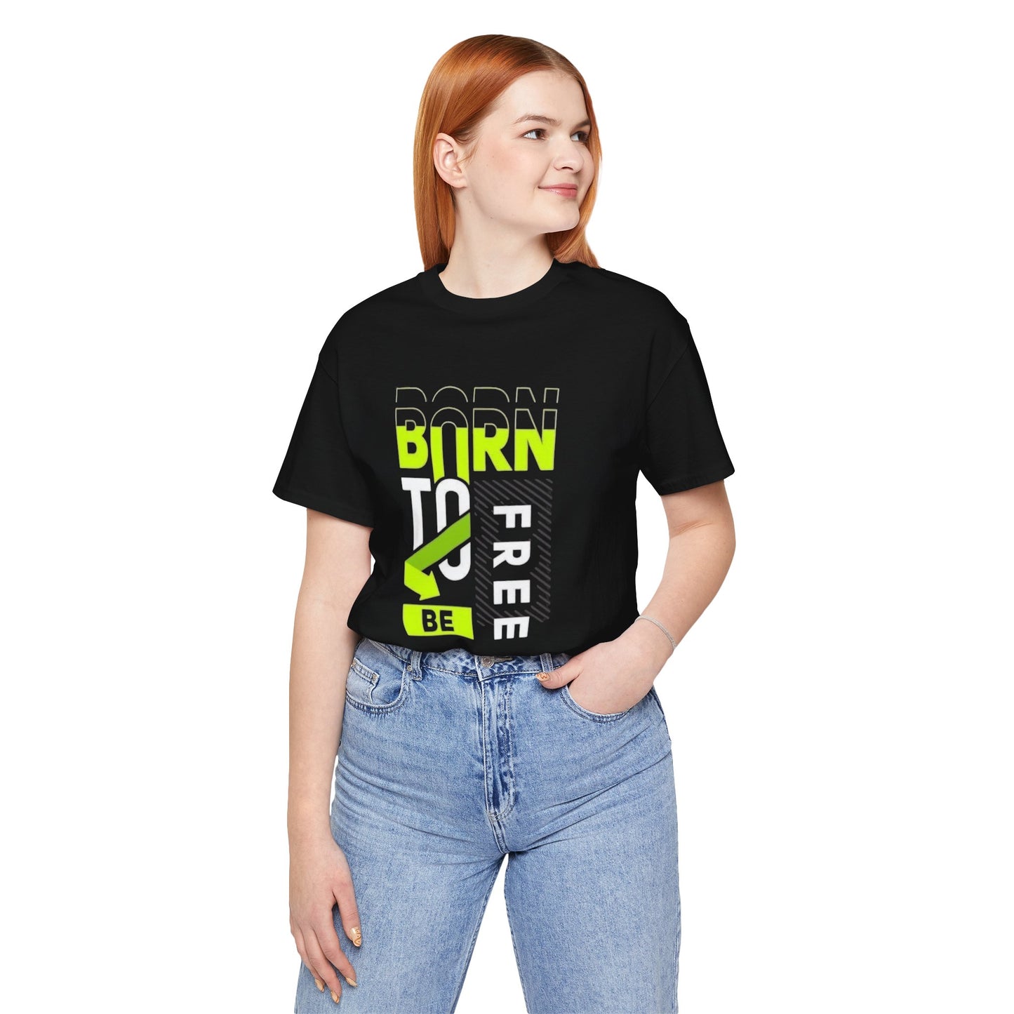 Born To Be Free T‑Shirt — Bold Neon Graphic Tee