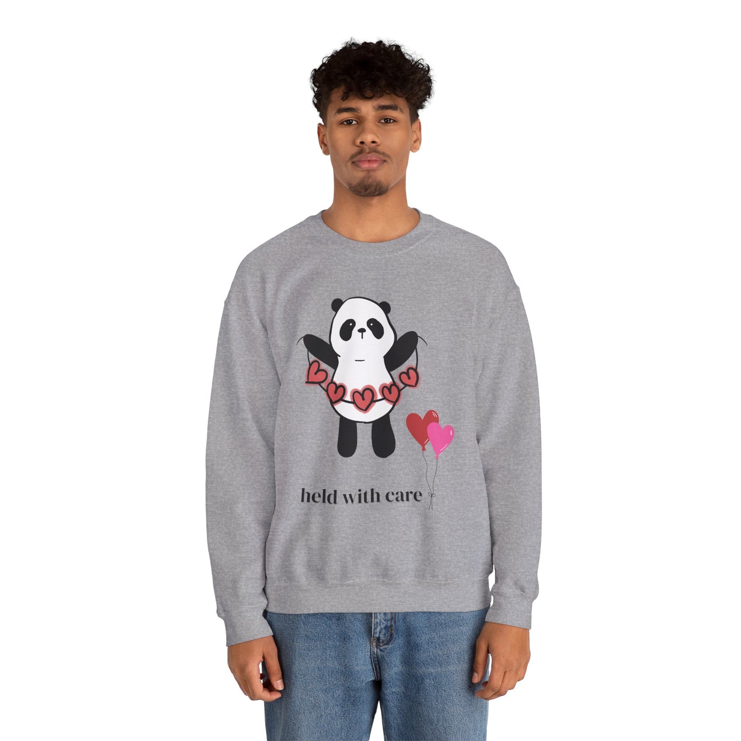 Sudadera de cuello redondo "Held With Care Panda": un regalo acogedor de Año Nuevo