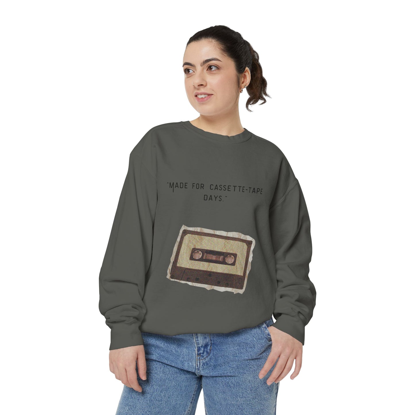 Vintage Cassette Sweatshirt — “Made for Cassette‑Tape Days” Retro Music Crewneck