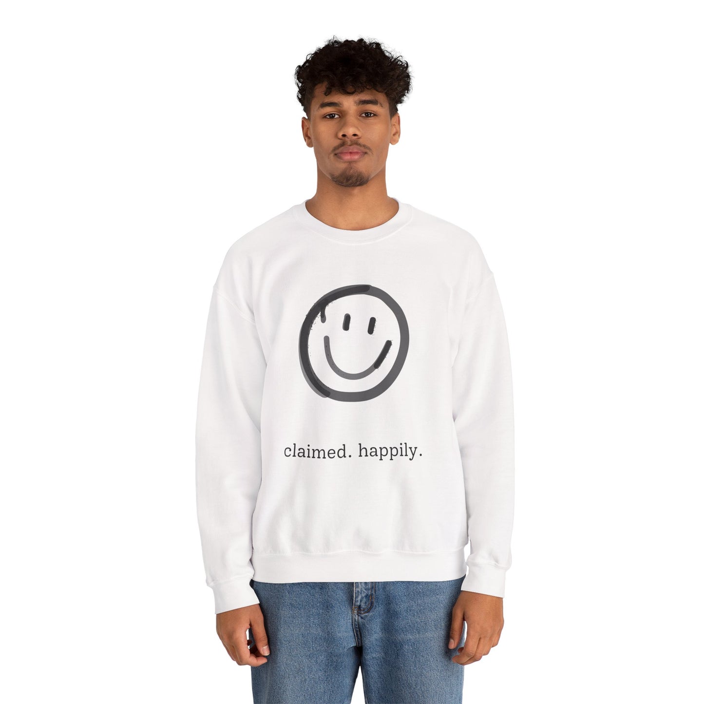 Claimed. Happily. Smiley Crewneck Sweatshirt