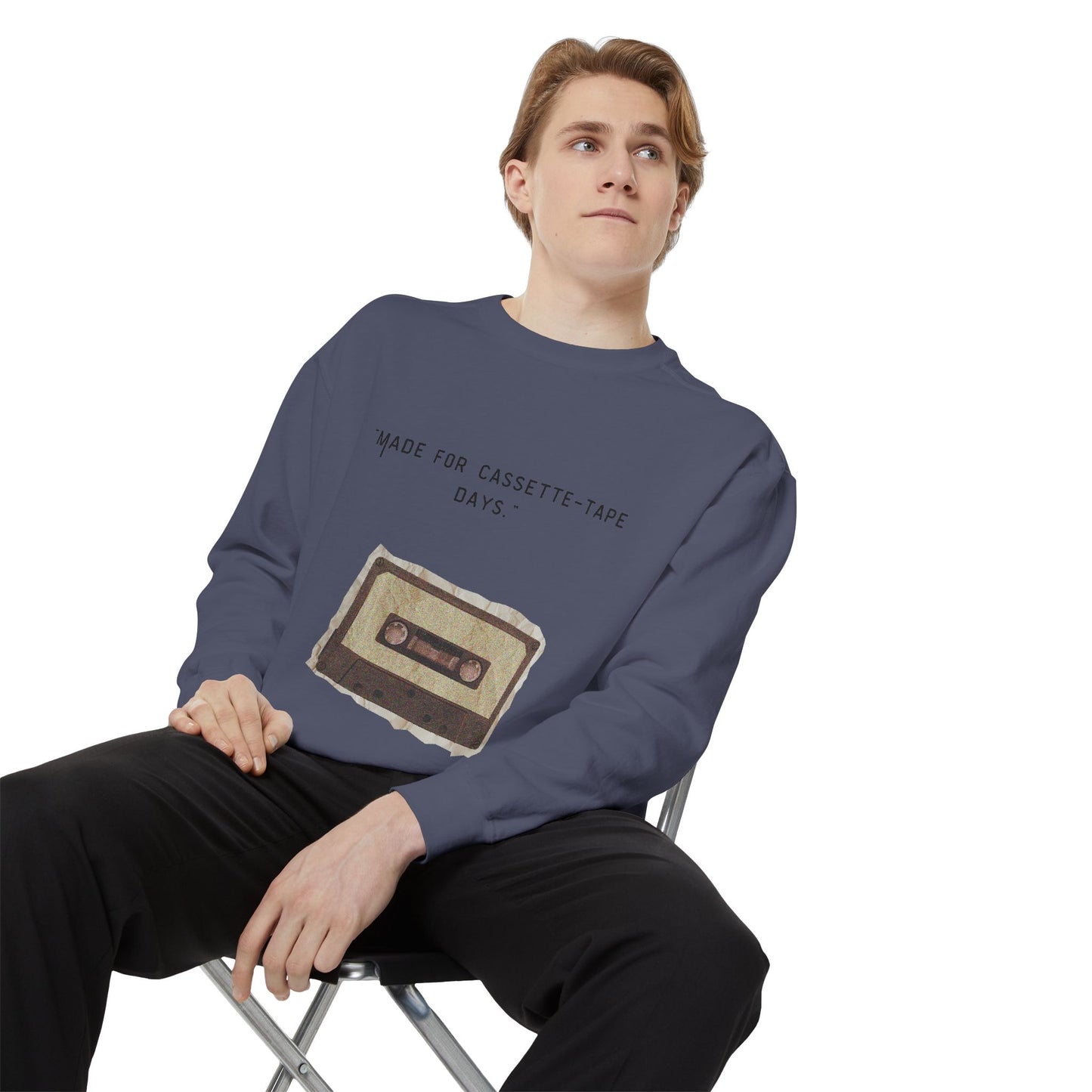 Vintage Cassette Sweatshirt — “Made for Cassette‑Tape Days” Retro Music Crewneck