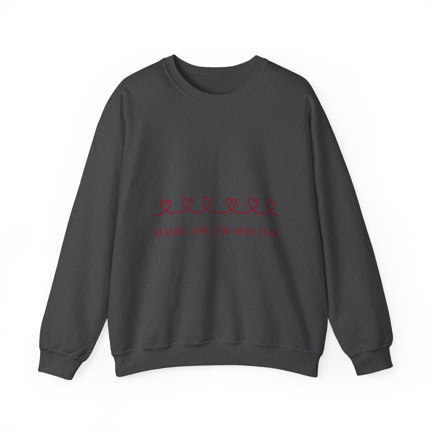 Sudadera Healing Into The New Year — Cuello redondo minimalista Heartline