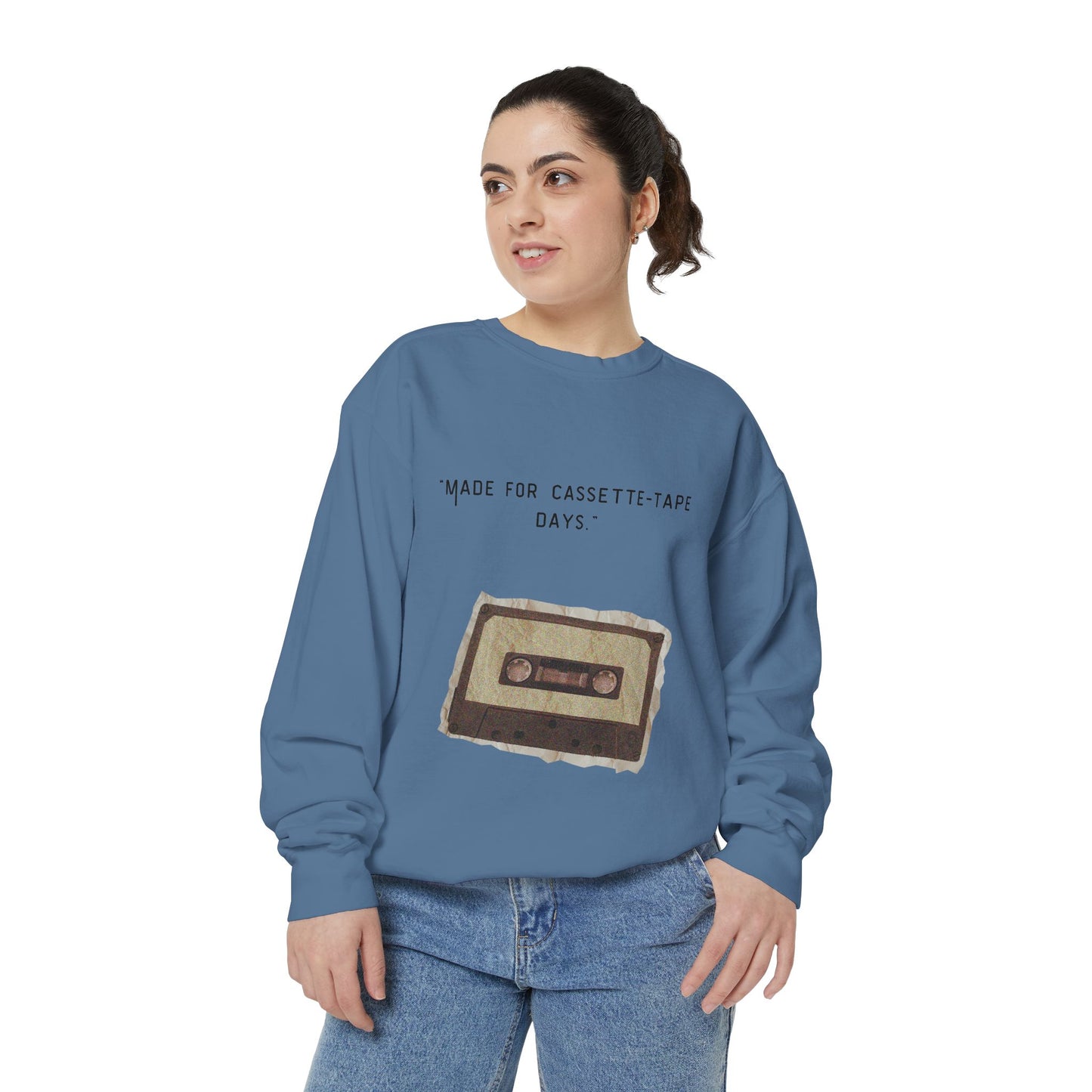 Vintage Cassette Sweatshirt — “Made for Cassette‑Tape Days” Retro Music Crewneck