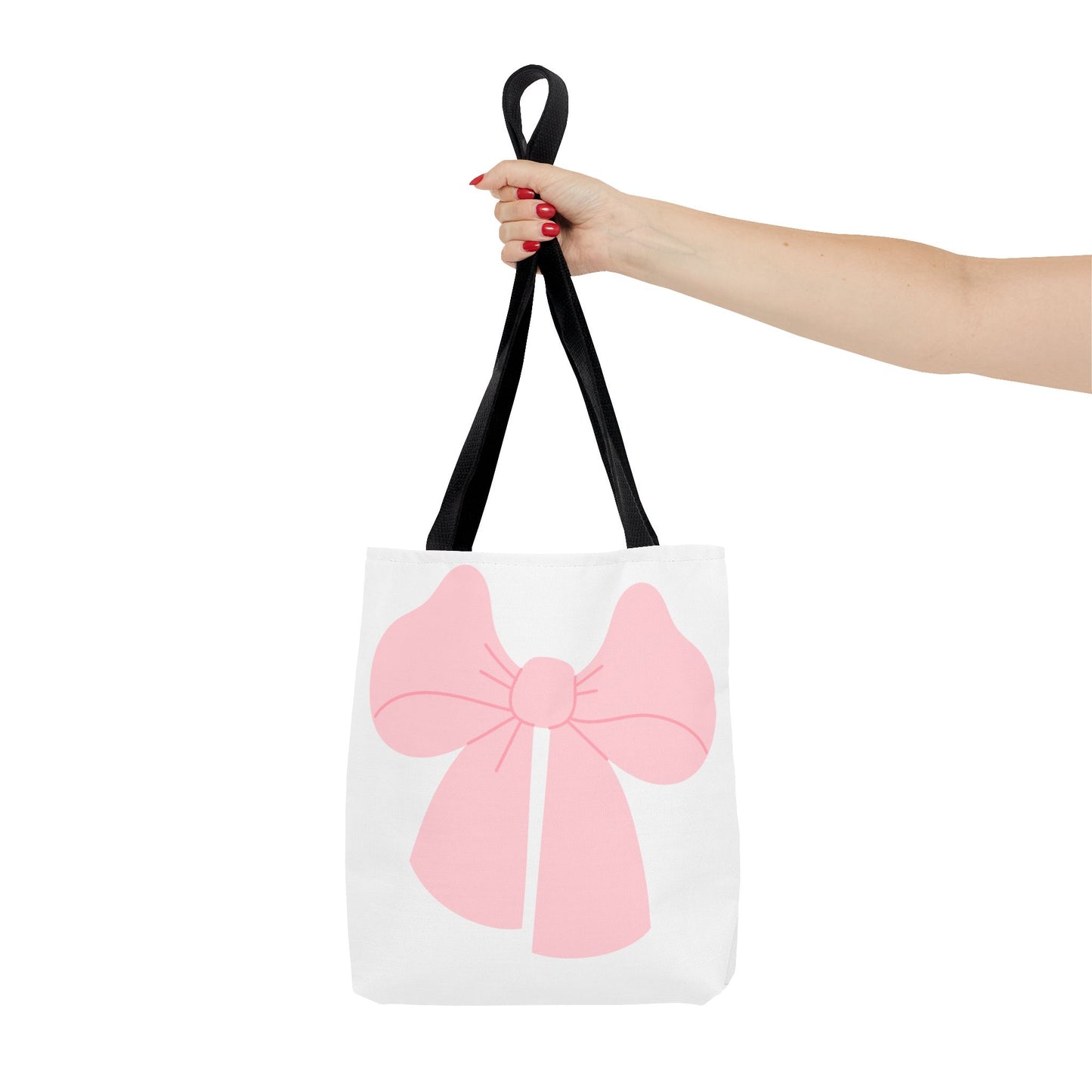 Bolsa de mano con lazo rosa: un bonito bolso de compras con un bonito diseño en tonos pastel.