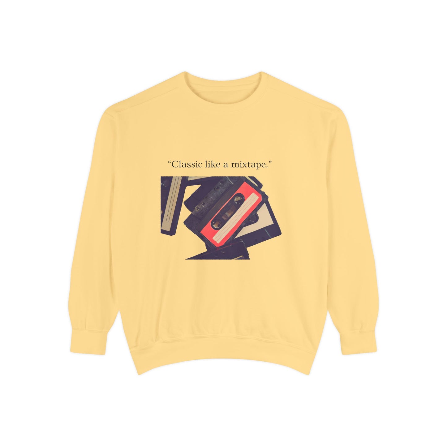 Cassette Mixtape Sweatshirt — "Classic like a mixtape." Retro Tape Crewneck